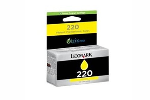 1 x Genuine Lexmark #220 Yellow Ink Cartridge for Pro4000 / Pro5500 [14L0088AAN]