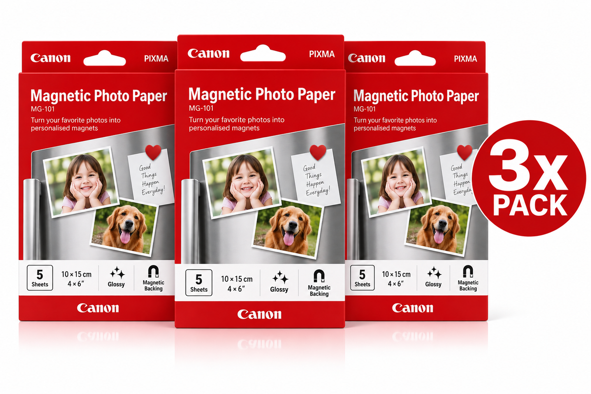 Genuine Canon MG-101 10x15cm Magnetic Glossy Photo Paper 670gsm – 5 Sheets [3634C002]