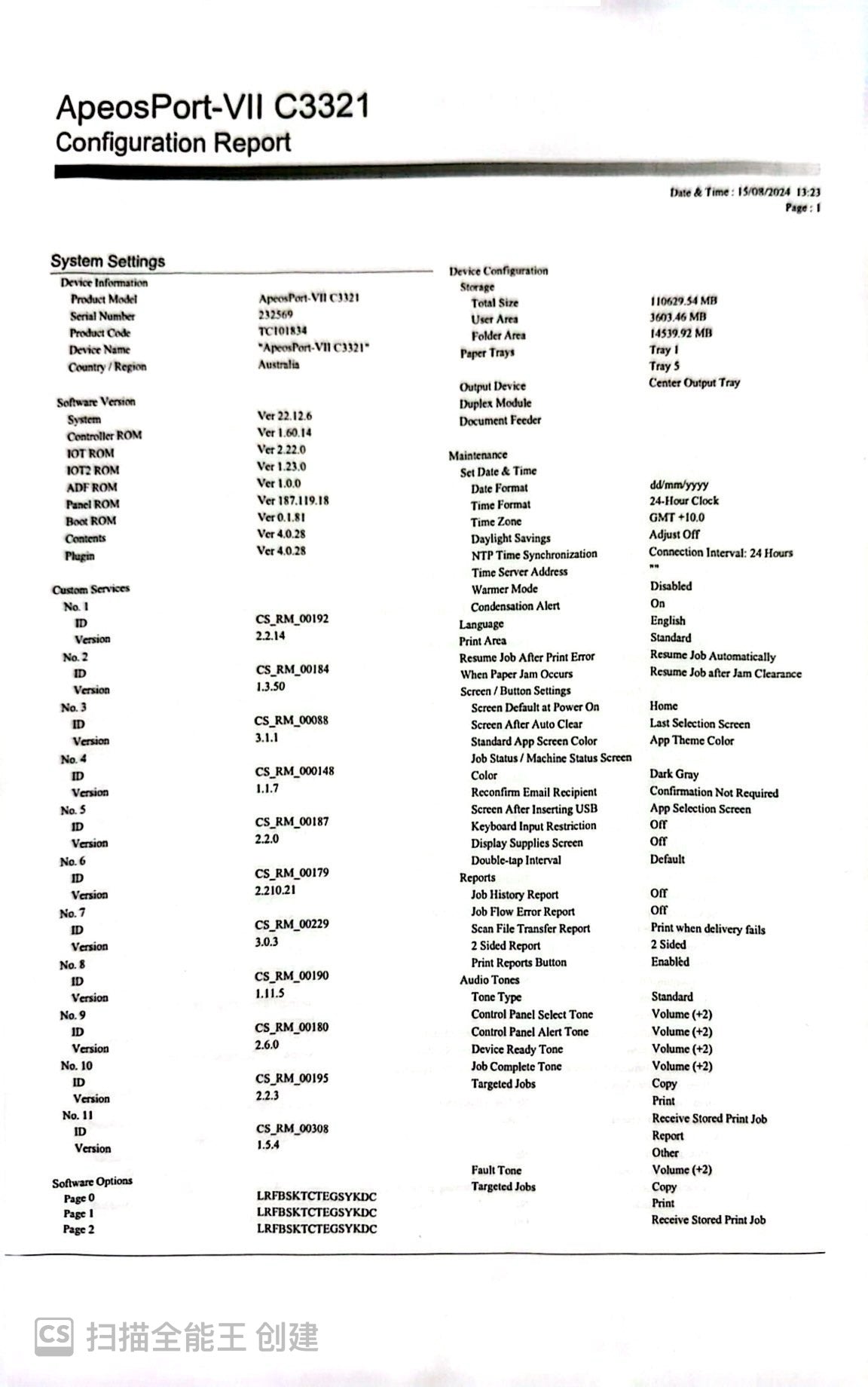 *RFB* Fuji Xerox ApeosPort-VII C3321 A4 Colour Laser MFP Printer Ex-Leasing Unit