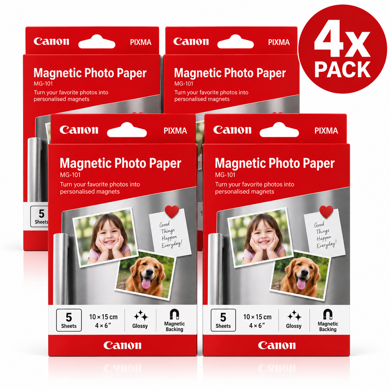 Genuine Canon MG-101 10x15cm Magnetic Glossy Photo Paper 670gsm – 5 Sheets [3634C002]