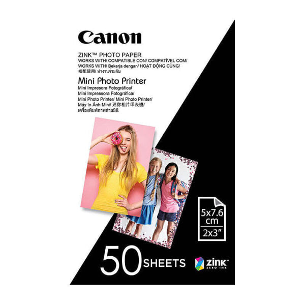 Canon 50x Sheets Zink Mini Photo Printer Paper - ZP-2030-50