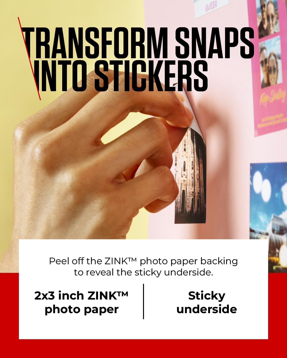 Genuine 50x Sheets Canon Zoemini ZINK Glossy Sticky-Backed Photo Paper