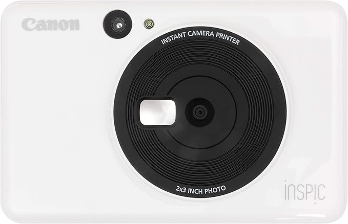 Canon Inspic 2-in-1 Instant Camera + Smart Phone Photo Printer Pearl White [ZV-123-PW]