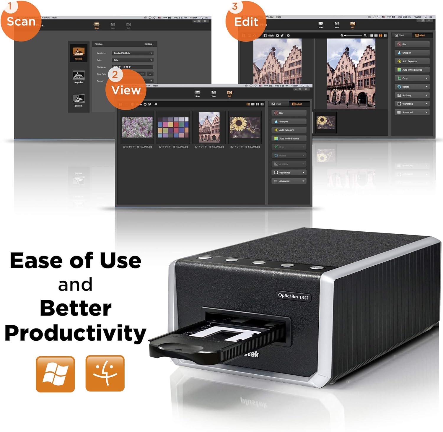 Plustek OpticFilm 135i 35mm Film Scanner – High-Resolution Film & Slide Scanner
