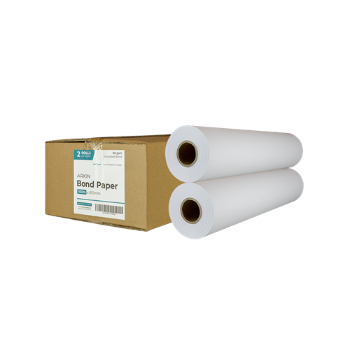 Genuine Arkin A1 / 24-inch Bond Paper 80GSM - 610mm x 100m 2 Rolls (CHBO80610100)