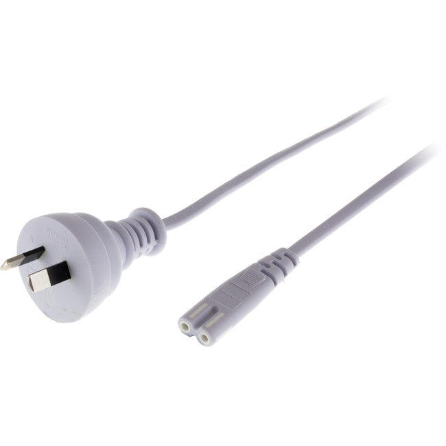 ANZ 720ACW 240V 2M AU Printer Power Cable (White) AC MAINS TO FIG 8