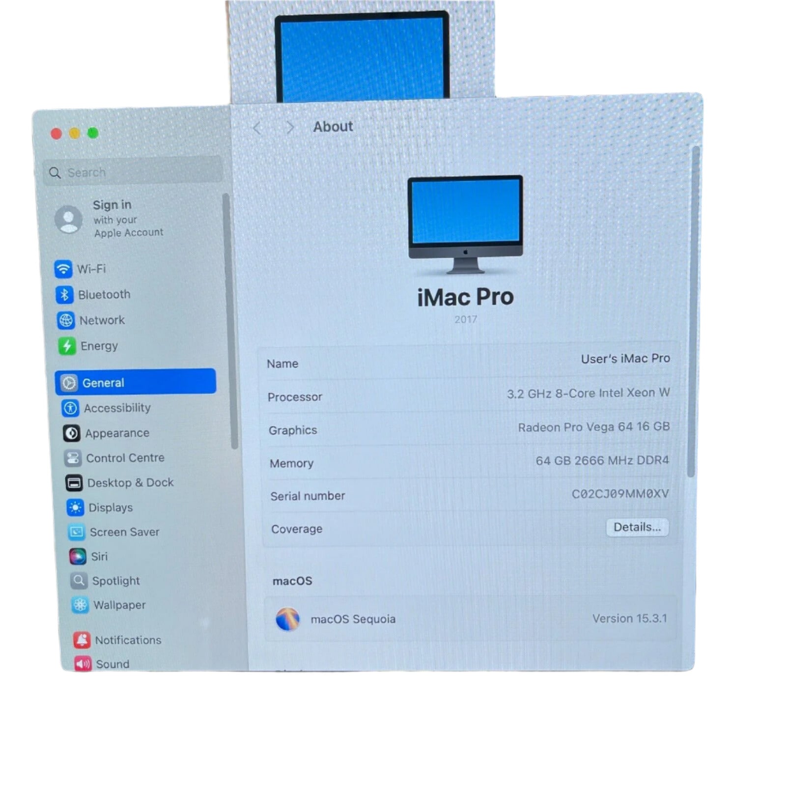 *RFB* Apple iMac Pro 2017 27" Retina 5K 3.2GHz Intel Xeon CPU 64GB RAM 2TB SSD Vega 64- Factory Refurbished Unit