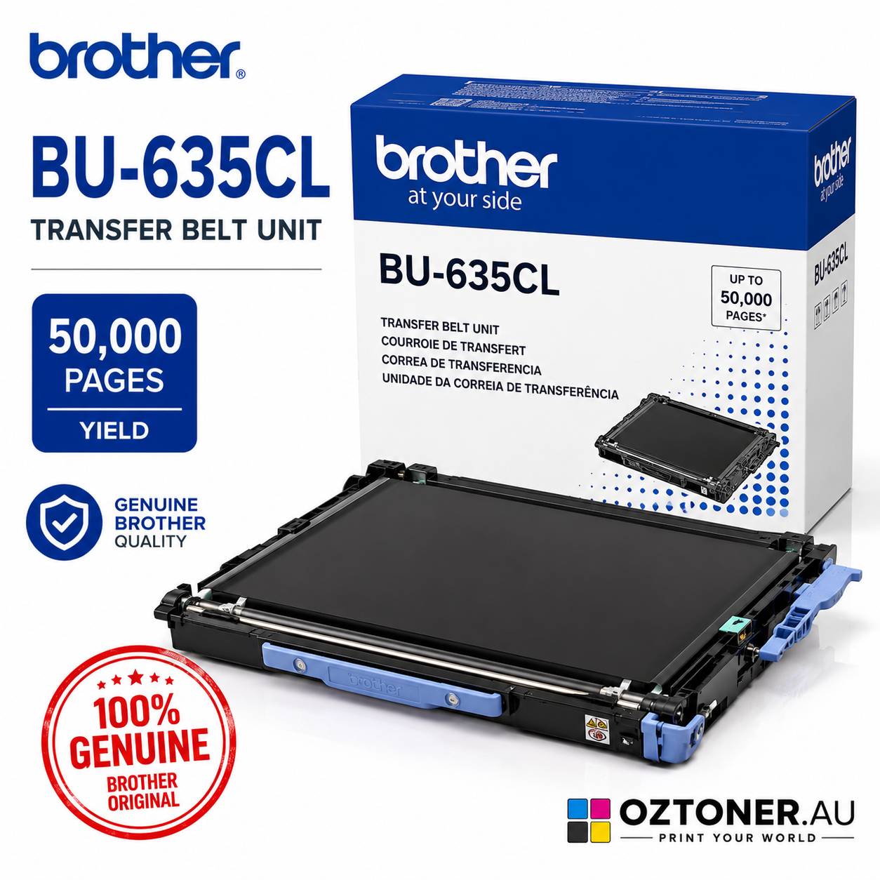 Genuine Brother BU-635CL Transfer Belt Unit for HL-L8430CDW MFC-L8730CDW MFC-L8930CDW 50K