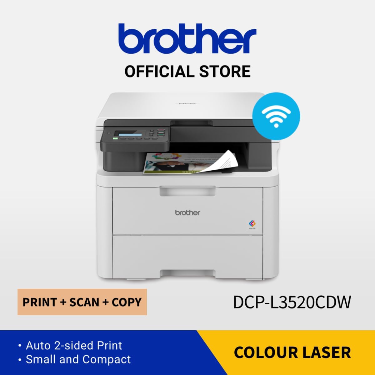 Brother DCP-L3520CDW A4 Color Laser MFP Printer+BONUS: TN258XL High Yield Black Toner (3K)