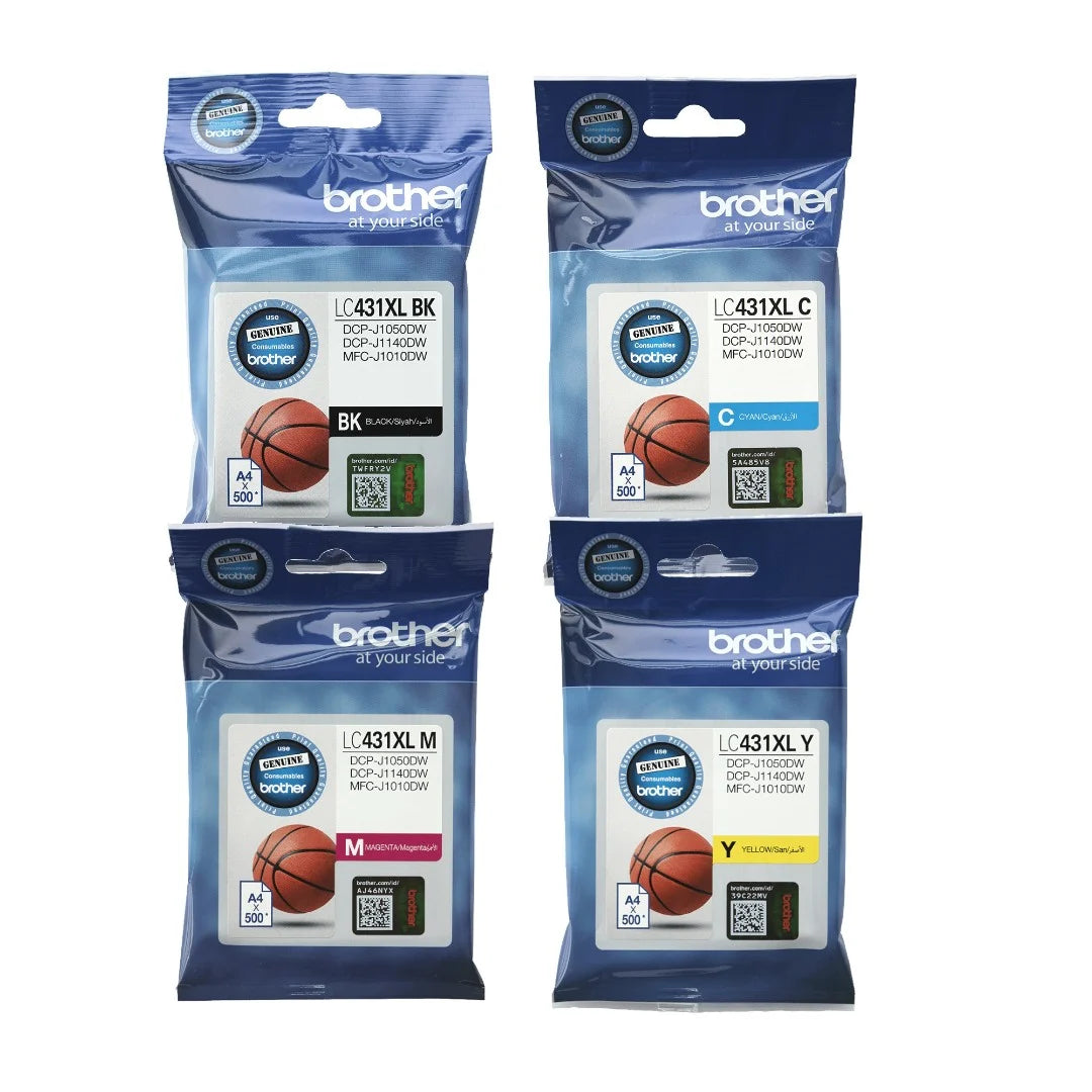4x Pack Genuine Brother LC-431XL Ink Set (1BK,1C,1M,1Y) for DCP-J1050DW MFC-J1010DW [LC431XLSET]