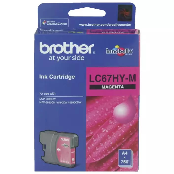 *CLEAR!* Genuine Brother LC-67 Magenta High Yield Ink Cartridge for MFC6690CW MFC5890CN [LC67HYM]