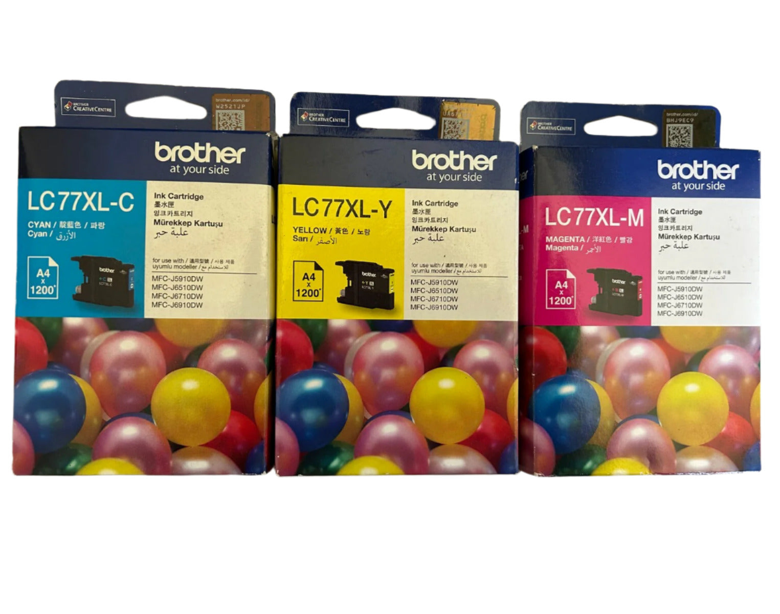 3x Pack Brother LC-77XL-C/M/Y Color Ink Cartridge Set (1C,1M,1Y)