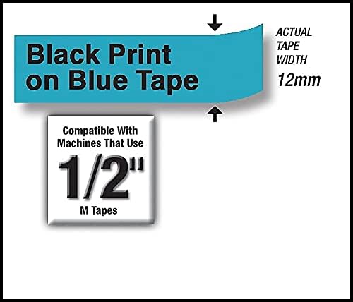 Genuine Brother M531 M Series Black-on-Blue Labelling Tape for P-Touch Labellers 12mm M-K531