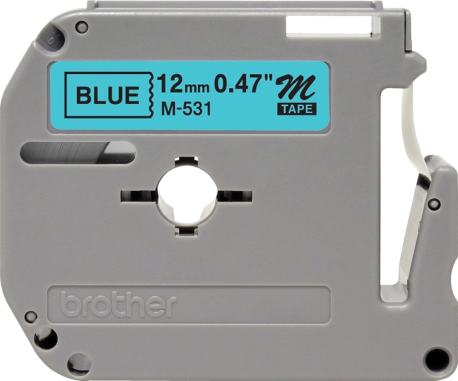 Genuine Brother M531 M Series Black-on-Blue Labelling Tape for P-Touch Labellers 12mm M-K531