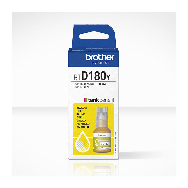 Genuine Brother BTD180Y Yellow Ink Refill Bottle for DCP-T580DW DCP-T780DW 5K (48.8ml)