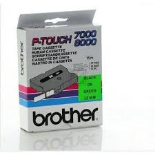 Genuine Brother TX-731 Laminated Labelling Tape 12MM x 15m for P-Touch 7000 8000 [Black on Green]