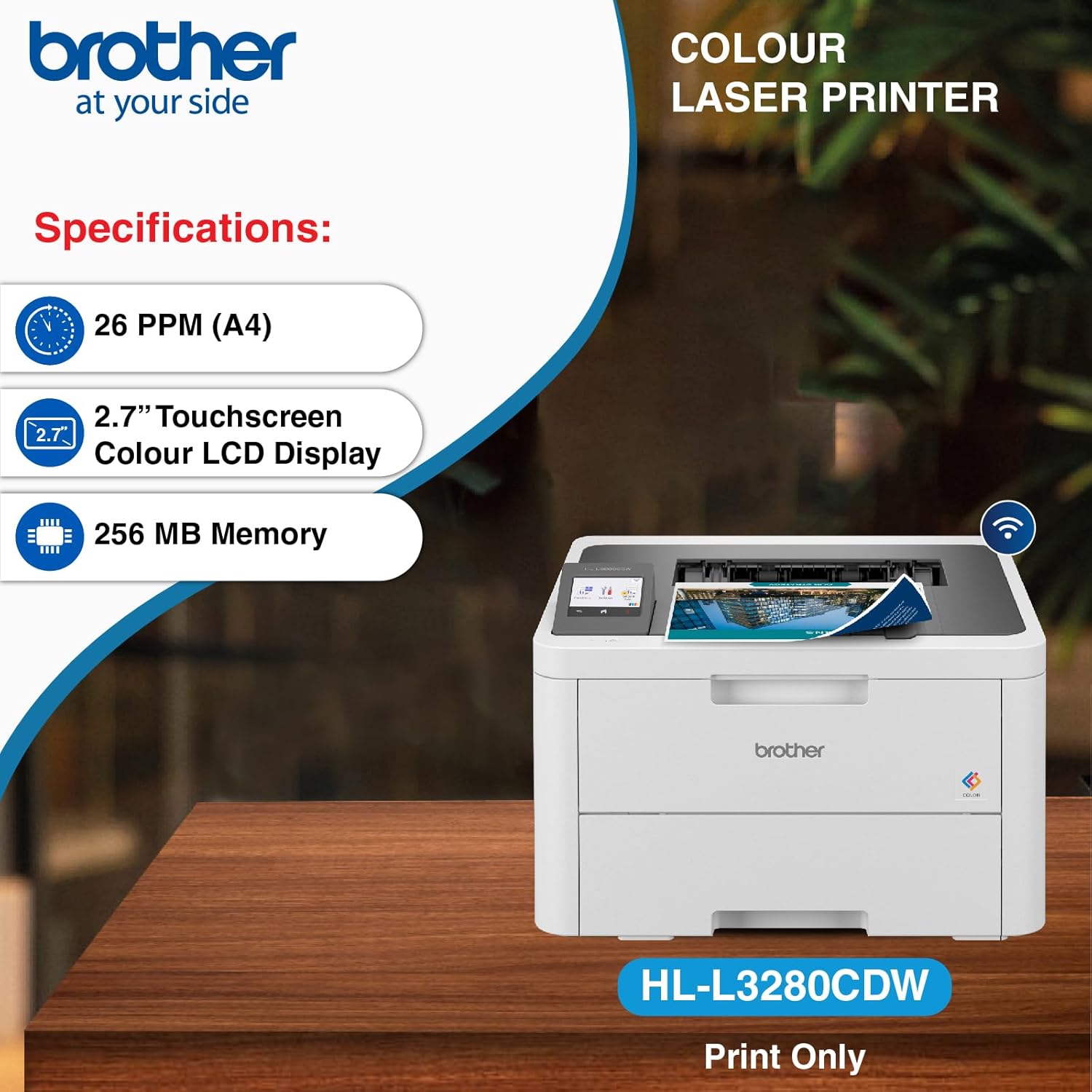 Brother HL-L3280CDW A4 Color Laser WiFi Printer+BONUS: TN258XL Black Toner (3K)
