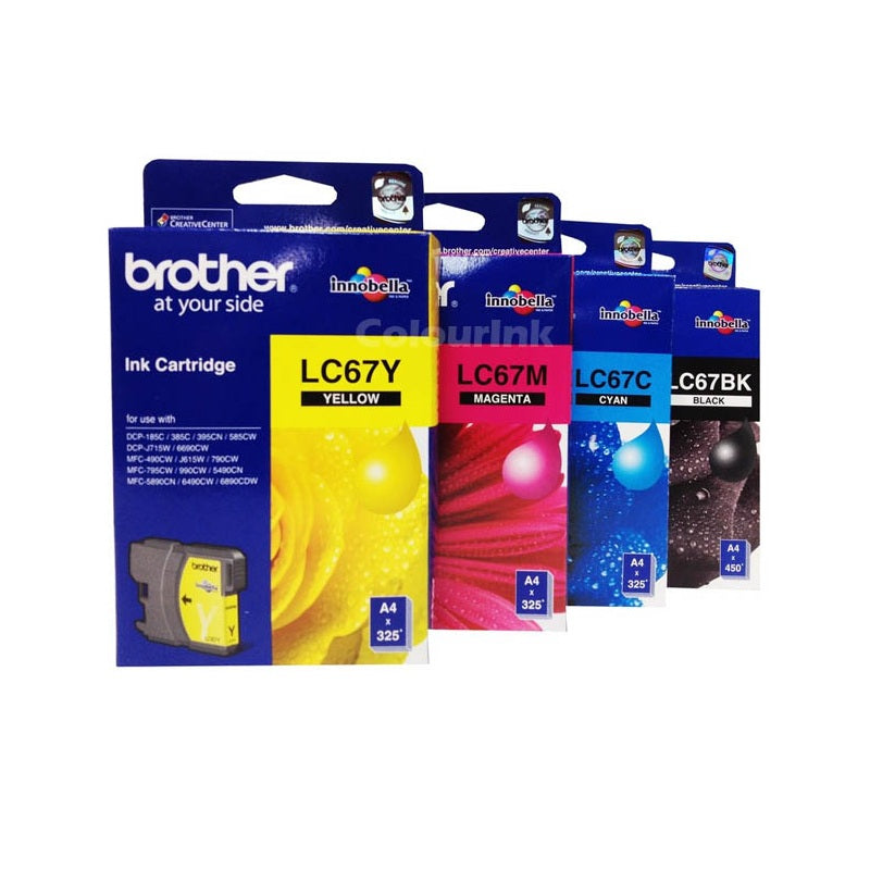 *SALE!* 4x Pack Genuine Brother LC-67 C/M/Y/K Ink Cartridge Set Value Pack (1BK,1C,1M,1Y)