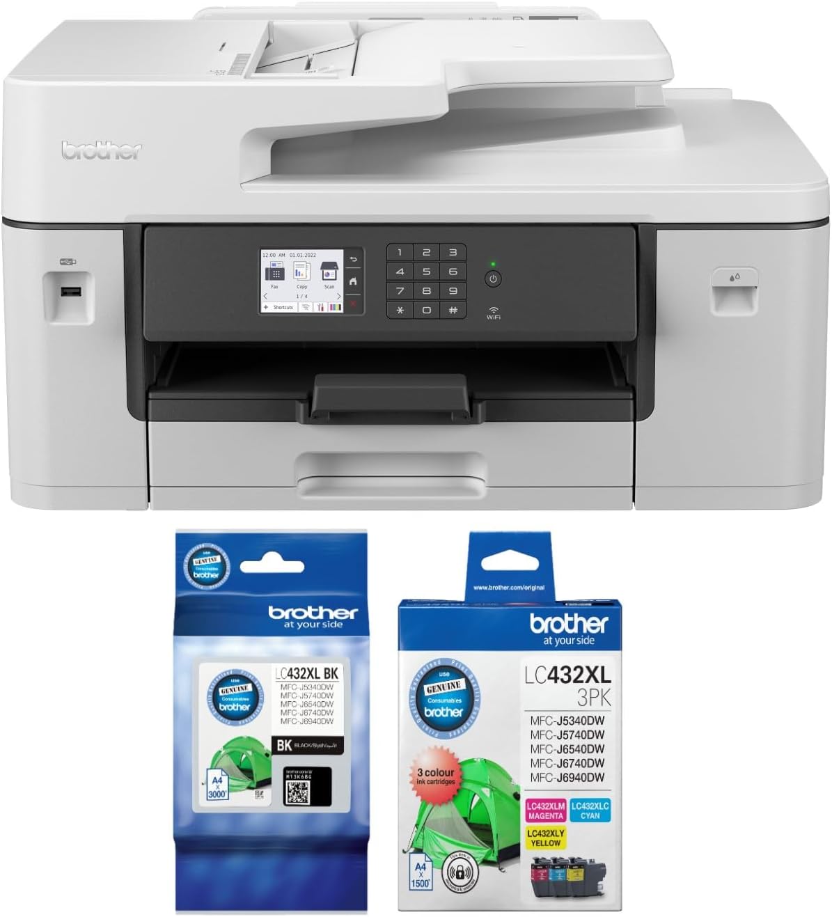 Brother MFC-J6540DW A3 All-in-1 Wireless Inkjet Printer+BONUS:LC432XL C/M/Y/K Ink Set