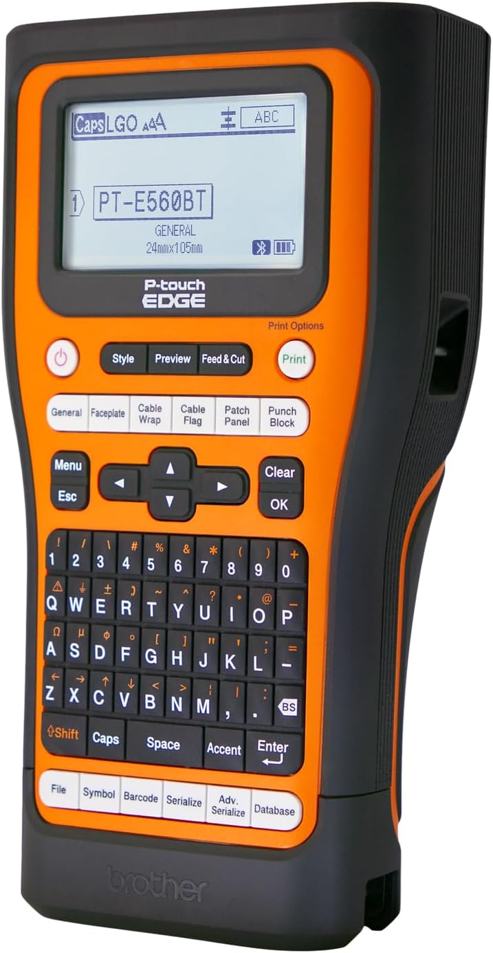 Brother PT-E560BTVP P-Touch Edge Handheld Industrial Label Printer with Bluetooth & Dual auto-Cutter (up to 24mm Labels)