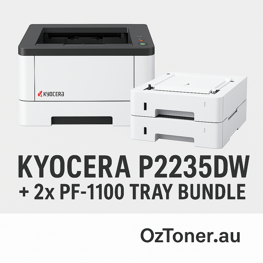 Kyocera P2235DW A4 Mono Laser Wireless Printer+Extra 2x PF1100 Trays Bundle [1102RW3AS0]