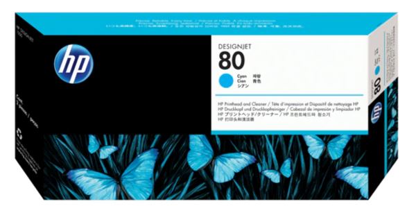 Genuine HP #80 Cyan Printhead + Cleaning Kit For DesignJet DJ1000 DJ1050C DJ1055CM [C4821A]