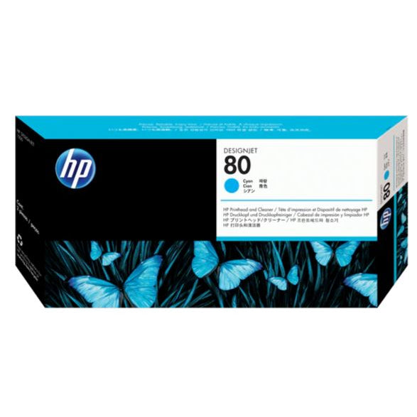 Genuine HP #80 Cyan Printhead + Cleaning Kit For DesignJet DJ1000 DJ1050C DJ1055CM [C4821A]