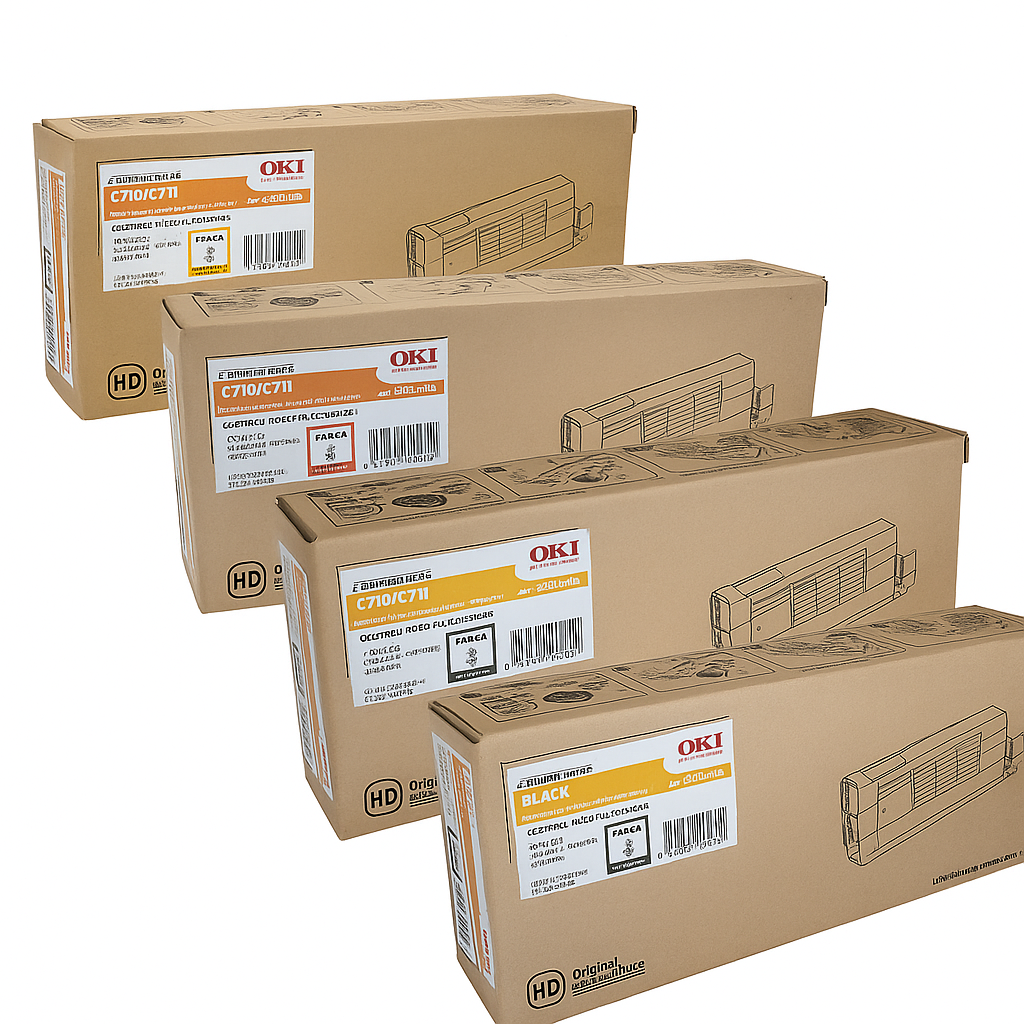 *SALE!* Genuine OKI C710 / C711 C/M/Y/K Toner Cartridge Set Bundle [44318609-44318612]