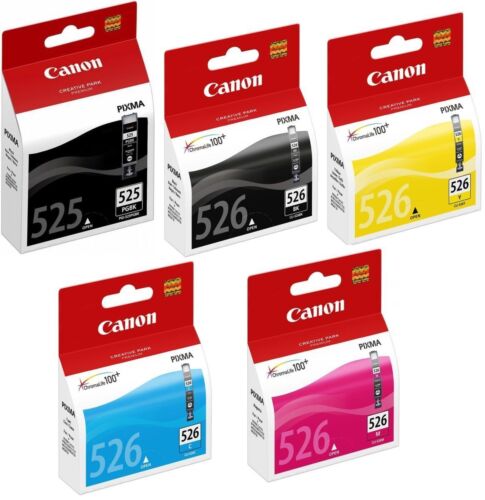 *Bundle* 5x Pack Genuine Canon PGI-525 CLI-526 C/M/Y/K Ink Cartridge Set (1BK,1PBK,1C,1M,1Y)