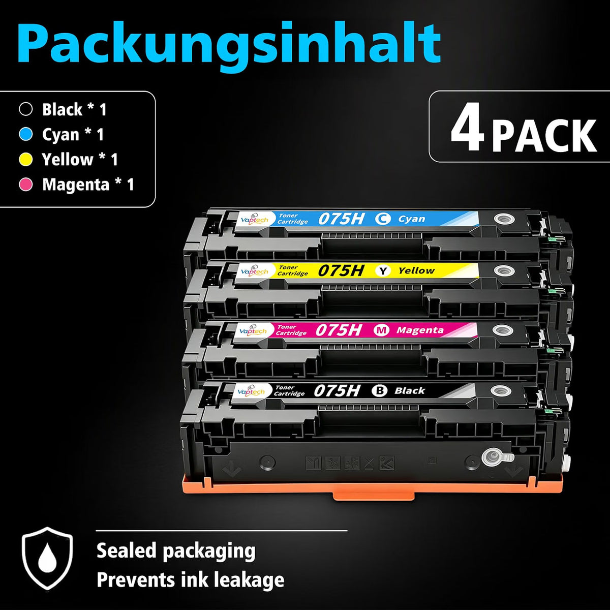 Premium Compatible Canon CART075H High Yield Yellow Toner Cartridge  2.5K Pages [075H]