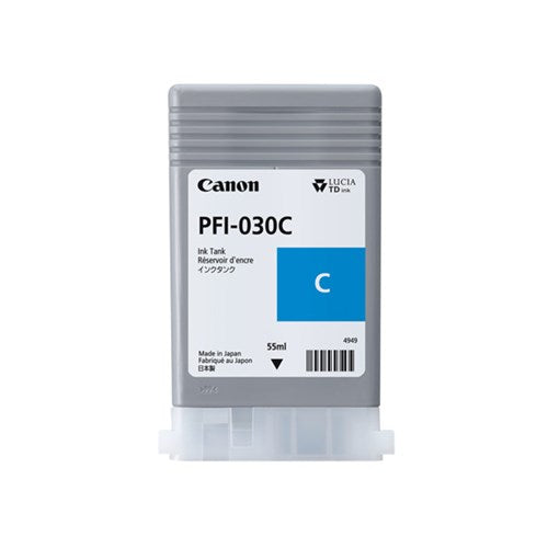 Genuine Canon PFI030 Cyan Ink Cartridge for TA20 T30 TM240 TM340 LFP (55ml) [PFI-030C]
