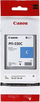 Genuine Canon PFI030 Cyan Ink Cartridge for TA20 T30 TM240 TM340 LFP (55ml) [PFI-030C]