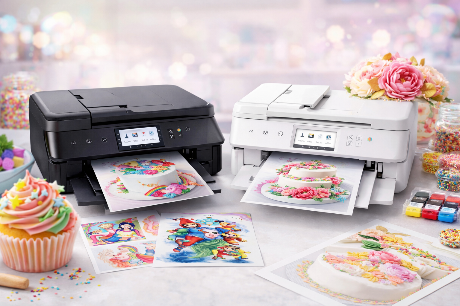 Canon PIXMA A3 Edible Cake All-in-One Photo Printer+Edible Ink Kit+25x Wafer Paper Bundle