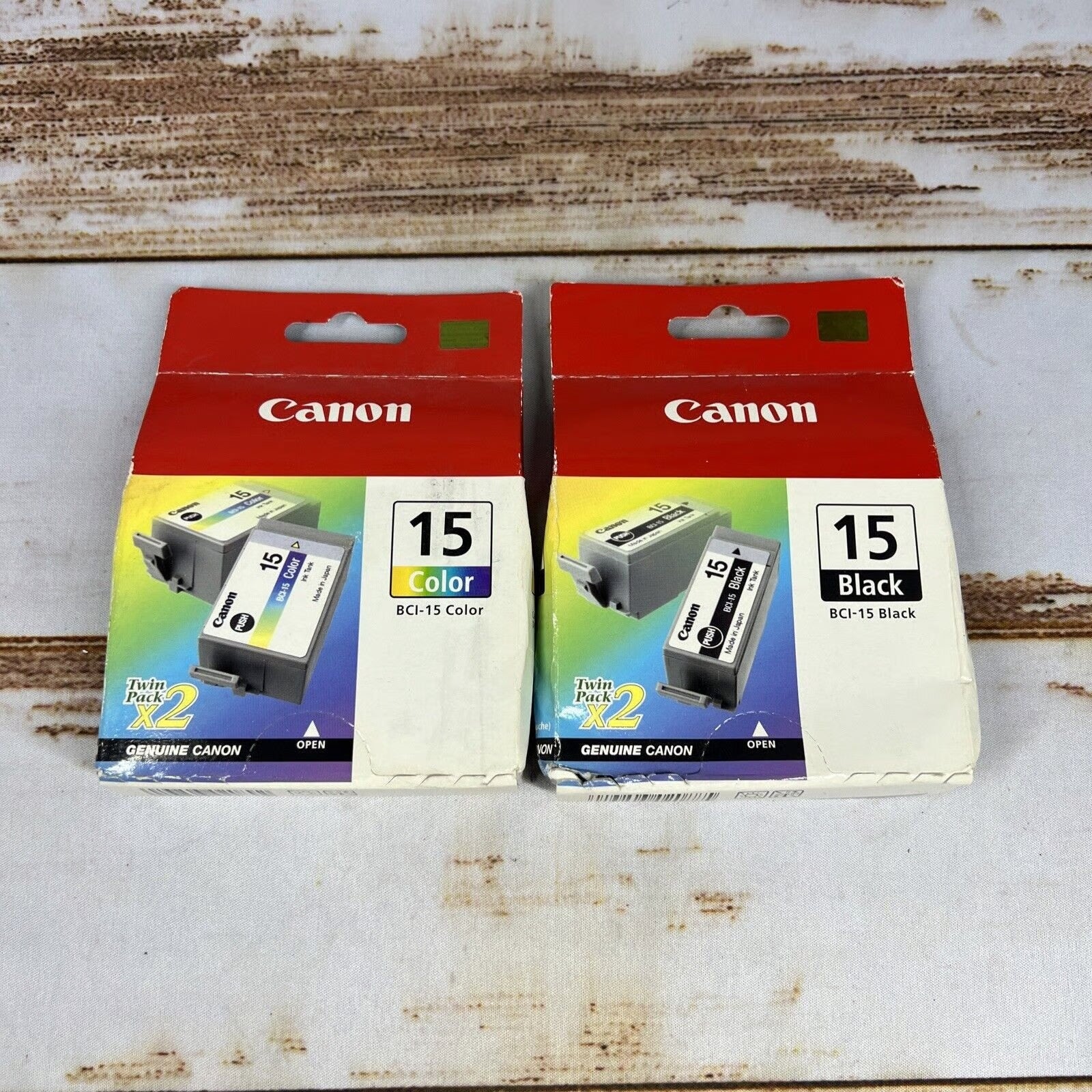 *Bundle!* 2x Genuine Canon BCI15BK Black BCI15C Color Ink Cartridge Set