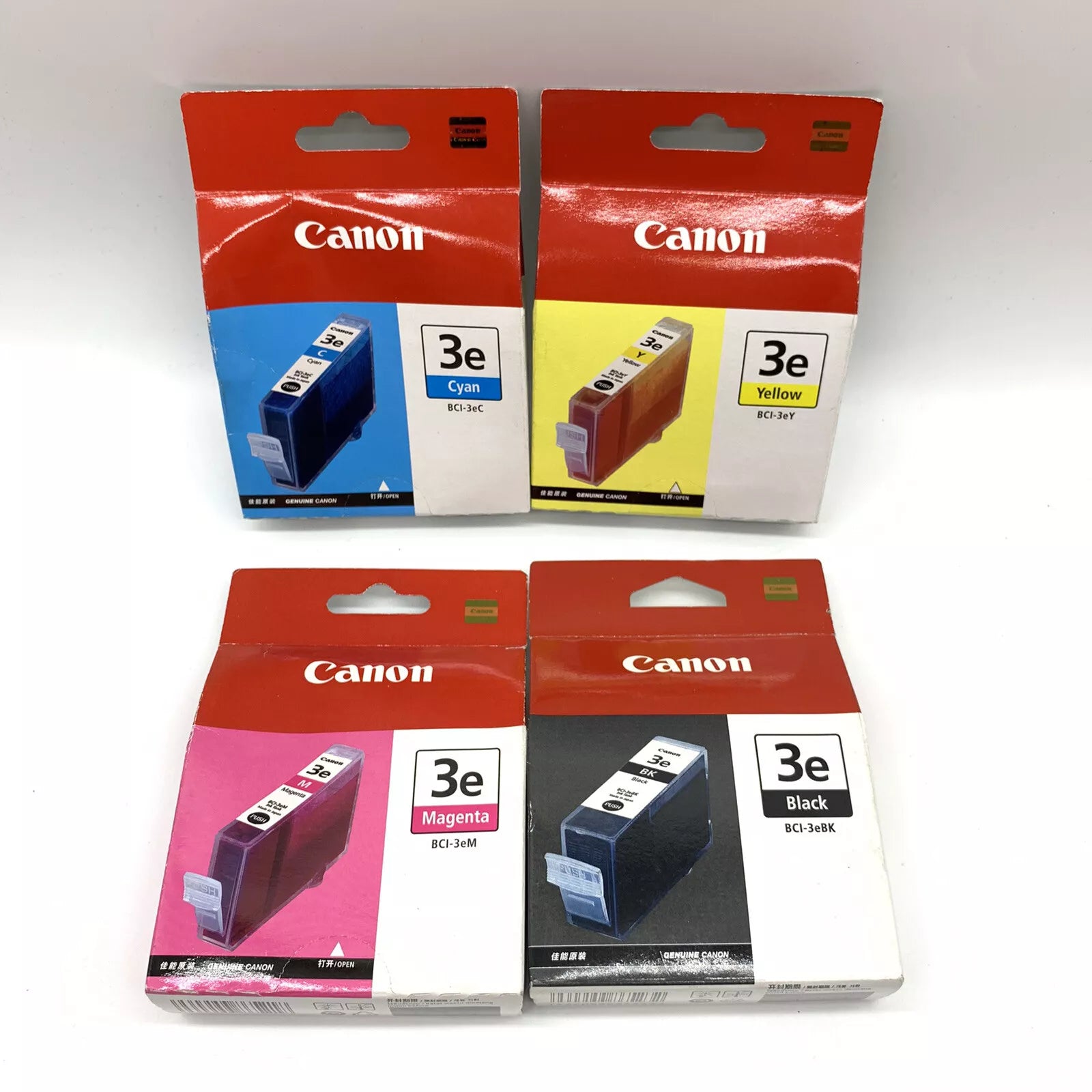 Bundle:4 Pack Genuine Canon BCI-3e C/M/Y/K Ink Cartridge Set (1BK,1C,1M,1Y)