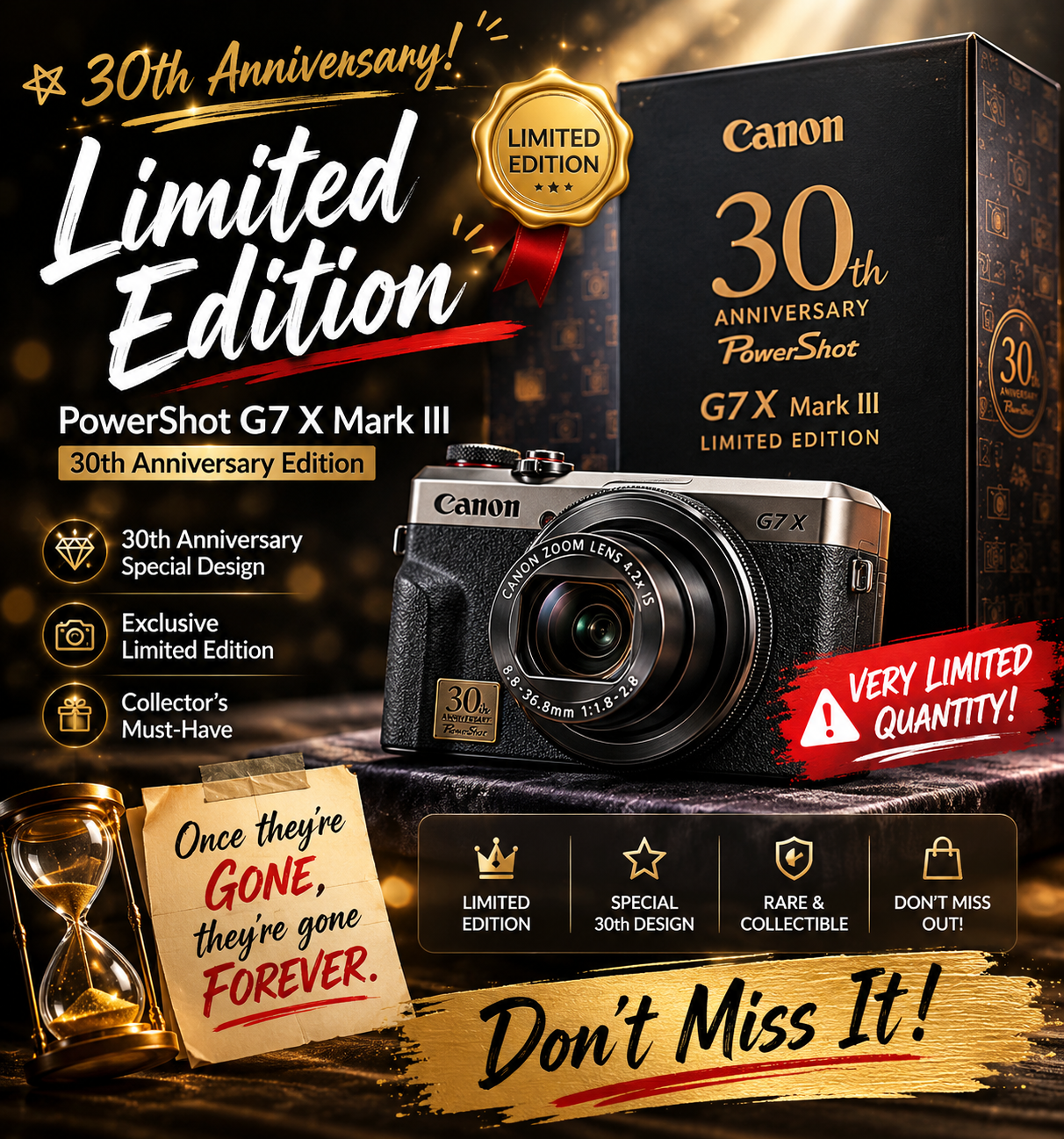 *Limited Edition* Canon PowerShot G7X III Digital Camera - 30th Anniversary Edition