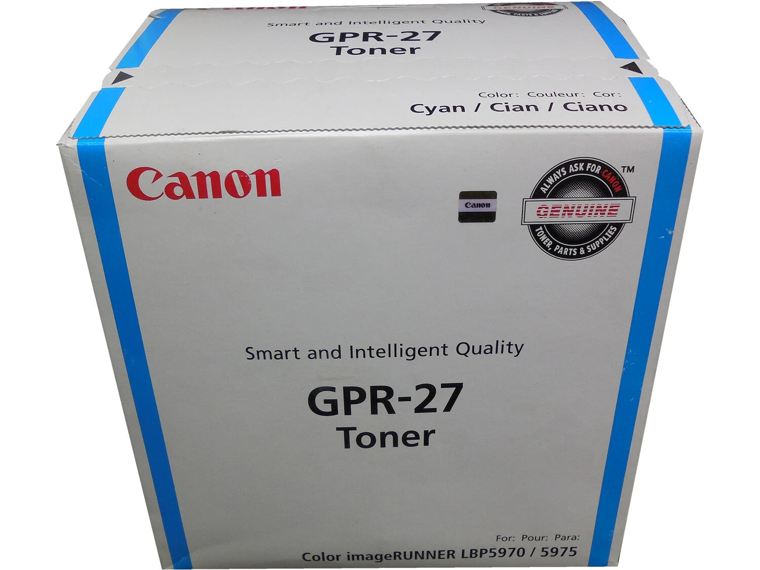 Genuine Canon GPR-27 Cyan Toner Cartridge for LBP5970 LBP5975 12K [9644A008AA]