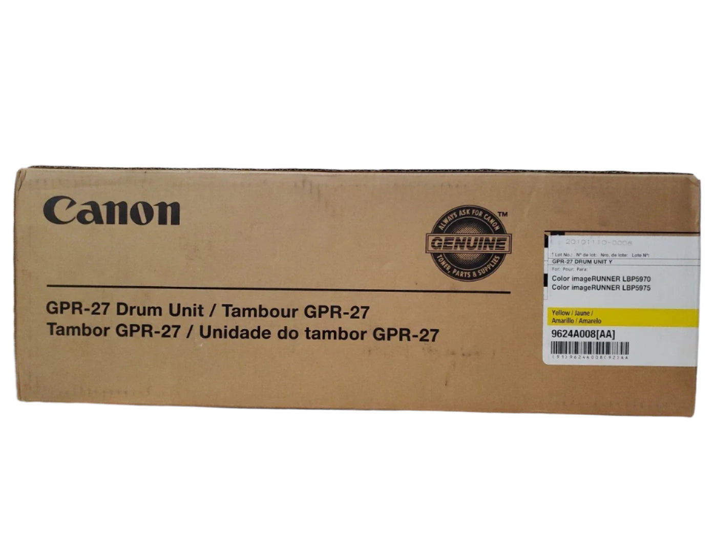 Genuine Canon GPR27 Yellow Drum Unit for imageRUNNER LBP5970 LBP5975 [9624A008]