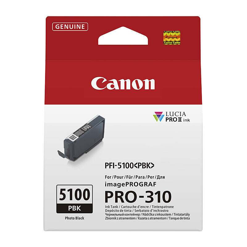 Genuine Canon PFI-5100 Photo Black Ink Cartridge for Pro-310 Printer [CI5100PBK]
