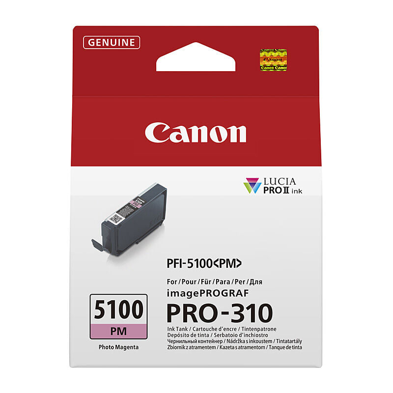 Genuine Canon PFI-5100 Photo Magenta Ink Cartridge for Pro-310 Printer [PFI5100PM]