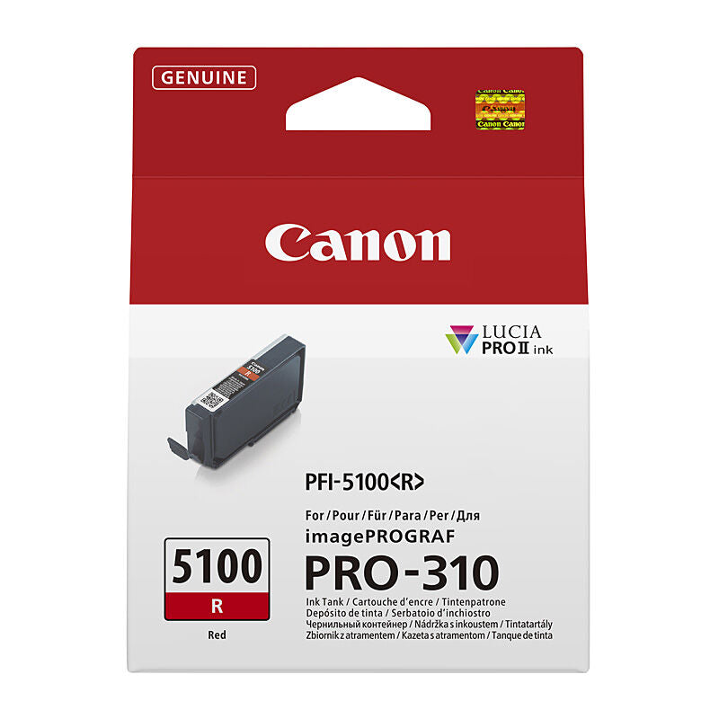Genuine Canon PFI-5100 Red Ink Cartridge for Pro-310 Printer [PFI5100R]