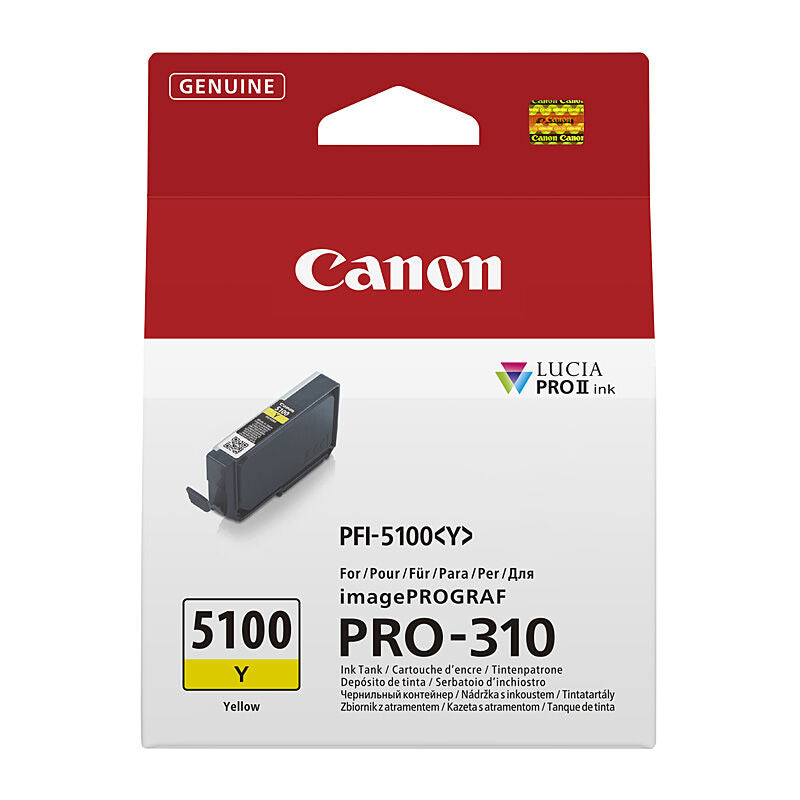 Genuine Canon PFI-5100 Yellow Ink Cartridge for Pro-310 Printer [PFI5100Y]