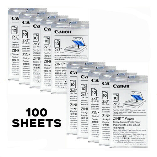 100x Sheets Genuine Canon Zink Mini Photo Printer Paper 2"x3" Bundle 2x [MPPP50]