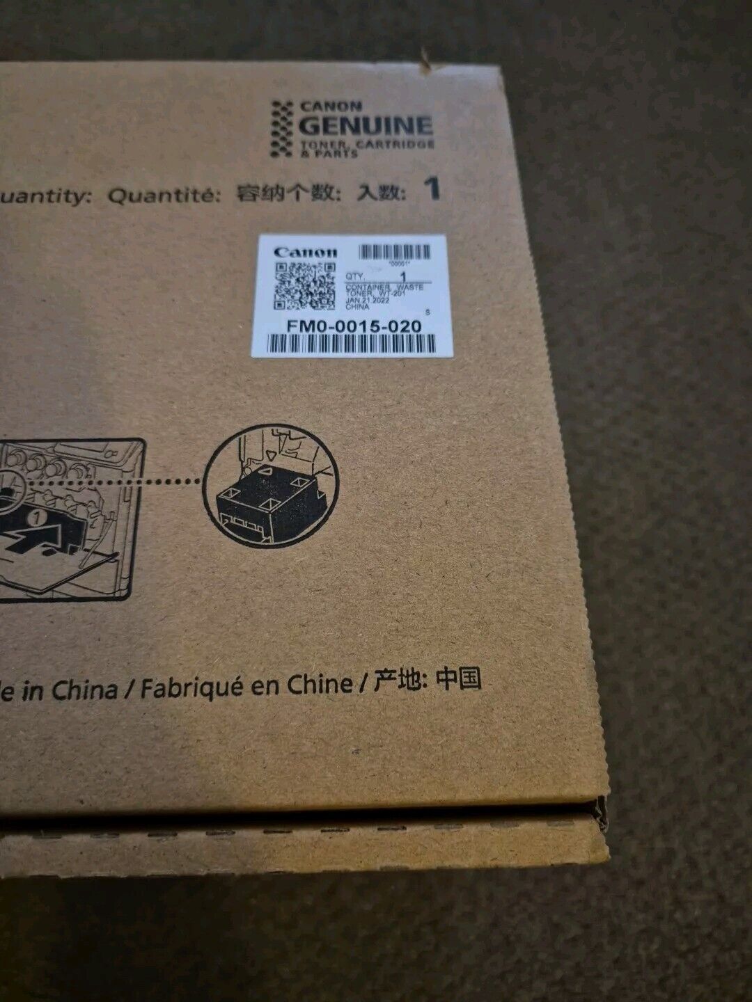 Genuine Canon WT-201 Waste Toner Box for imageRUNNER ADVANCE Copier FM0-0015-010 [6608B002AA]