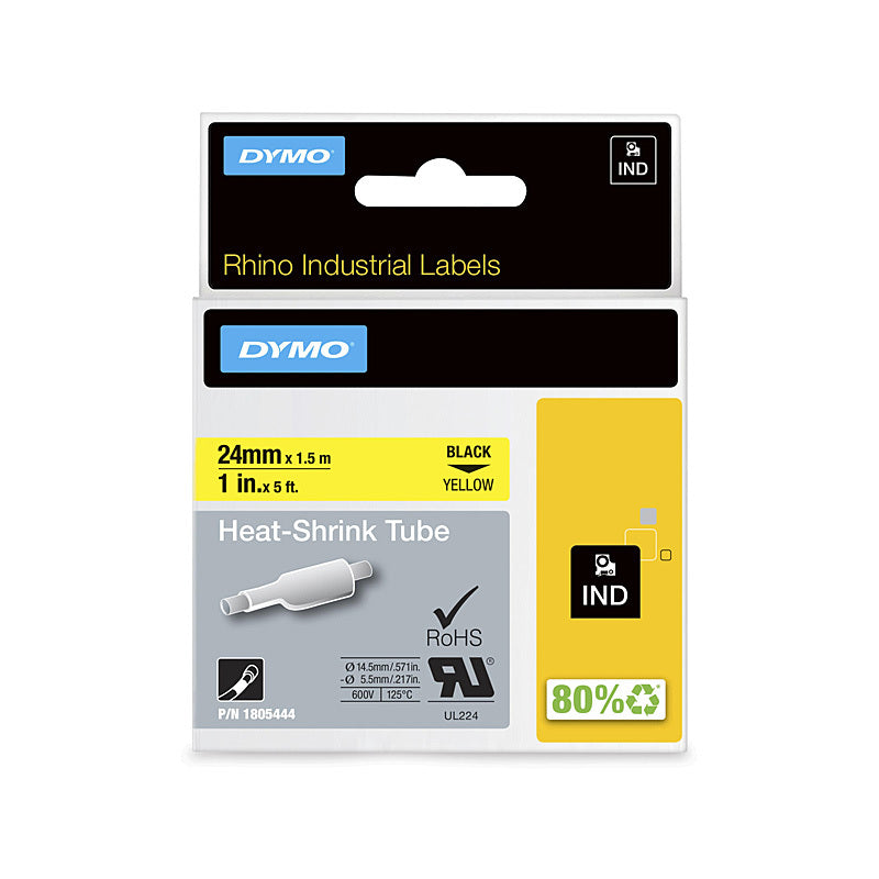 Dymo Rhino Heat Shrink Label 12.7mm Yellow (18056)
