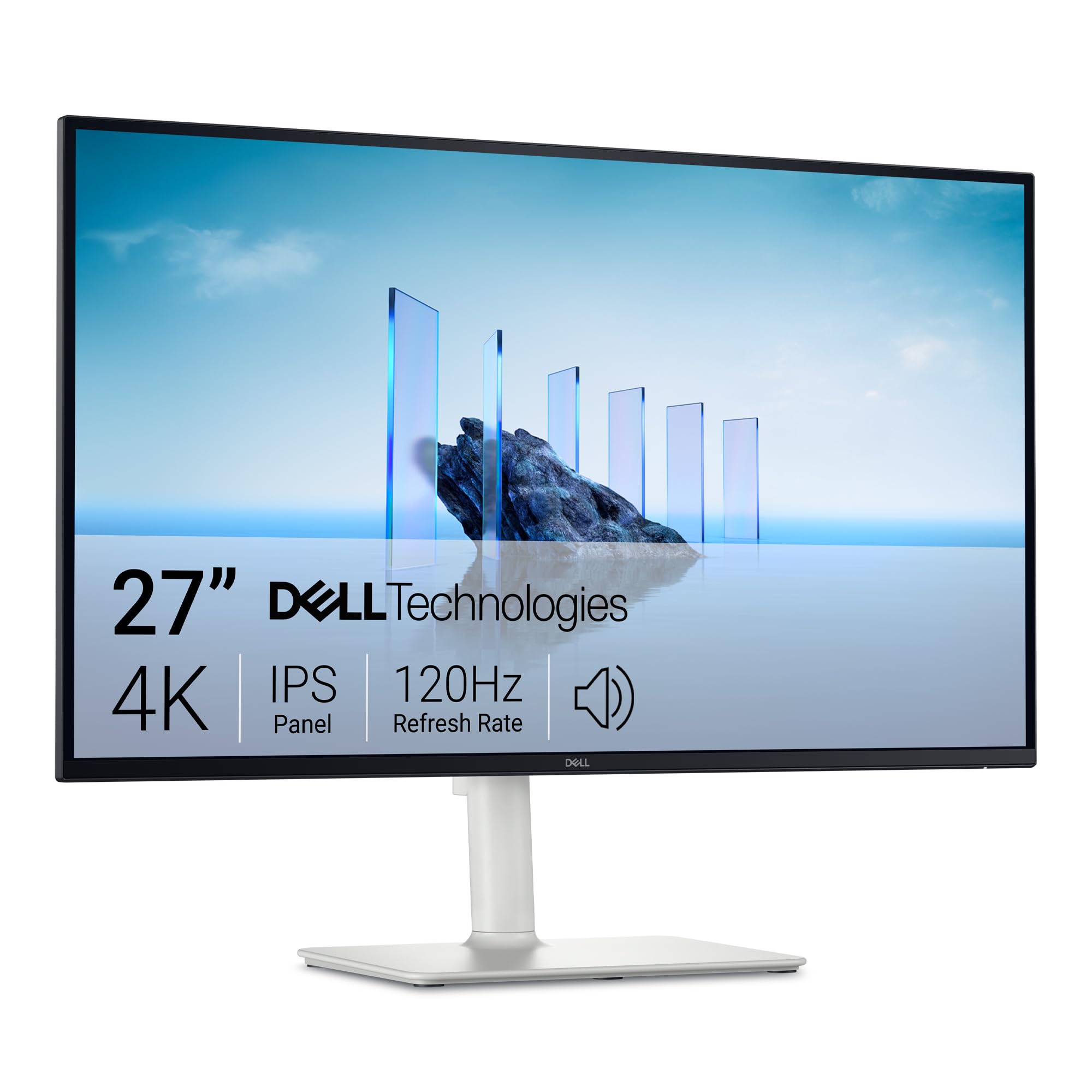 Dell 27" Plus 4K Monitor S2725QS (3840 x 2160) 120Hz IPS Display+Built-in Speakers Height Adjustable - Ash White