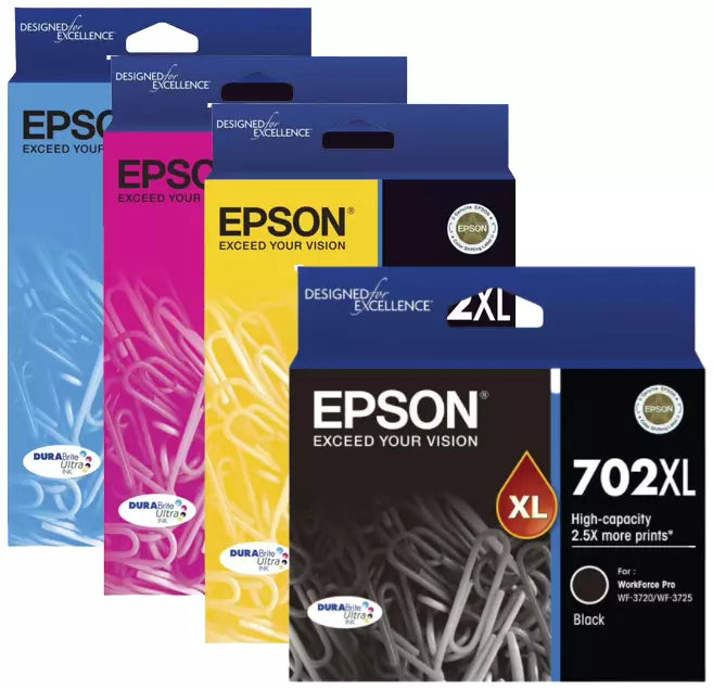 Epson #702XL 4-Colour High Yield Ink Cartridge Value Pack [C13T345996]
