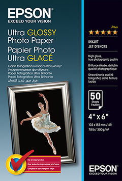 Genuine Epson S041943 4x6" Ultra Gloss Paper 50 Sheets 300GSM [C13S041943]