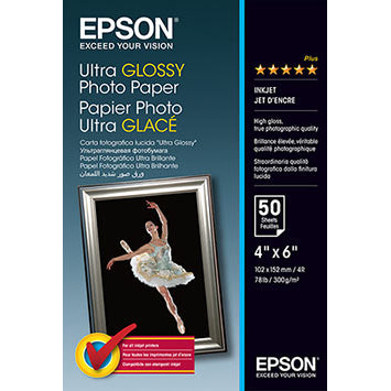 Genuine Epson S041943 4x6 Ultra Gloss Photo Paper 300gsm 50 Sheets C13S041943