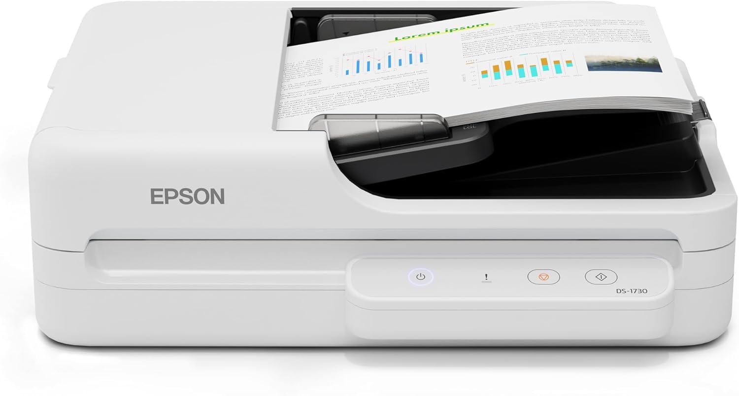 Epson WorkForce DS-1730 A4 Document Scanner – USB, Sheetfed & Flatbed B11B273501 [DS1730]